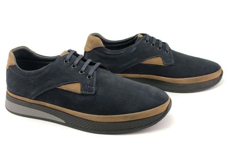 Мъжки, ежедневни обувки в тъмно синьо - Модел 299-05-01.