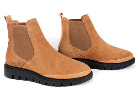 Дамски боти Lumea – светло кафяв естествен велур