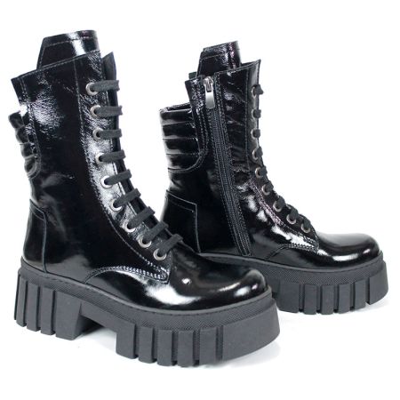 дамски кубинки nova rebel черен естествен лак