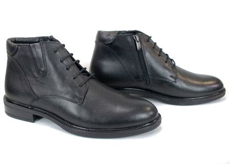 Мъжки официални боти Nero Cadence – естествена кожа, връзки и цип, топла подплата