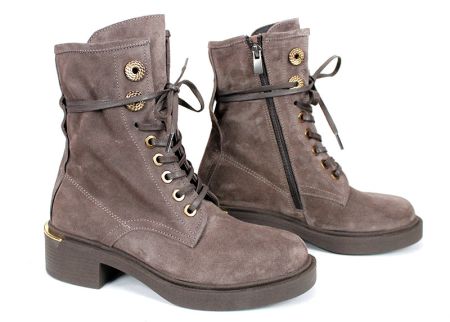 Dolce Fumo – дамски кубинки от естествен велур в цвят визон