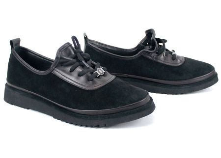 Дамски обувки големи размери Linea Forma в черен цвят