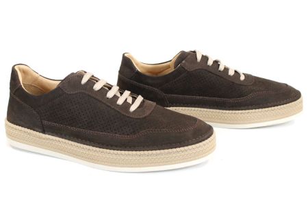 Мъжки обувки Metro Rise от естествен велур в тъмно кафяв цвят с перфорация