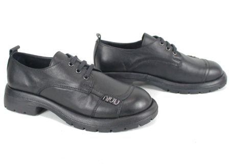 Дамски ежедневни обувки Alma Walk от естествена кожа в черен цвят