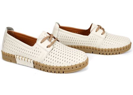 Дамски летни обувки Metro Walk от бежова естествена кожа с перфорация