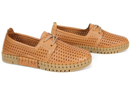 Дамски летни обувки Metro Walk от светло кафява естествена кожа