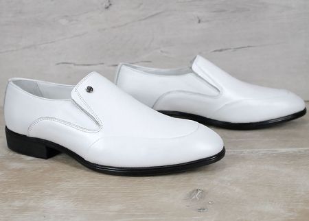 Мъжки официални обувки Aurelio Forma от естествена кожа в бял цвят