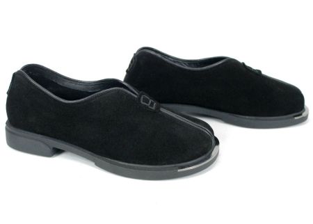 Elara Style дамски обувки от естествен велур черни с каучуково ходило