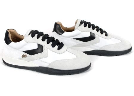 Lunara Belle – дамски ретро сникърси от естествена кожа и велур в бяло