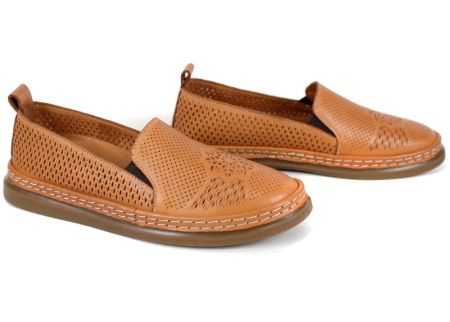 дамски летни обувки Selina Vanté светло кафяво естествена кожа