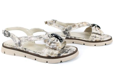 дамски сандали змийски принт бежово