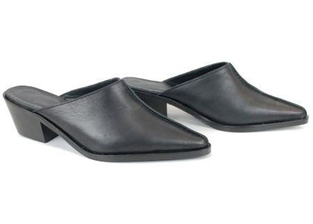 дамско сабо черно естествена кожа елегантно