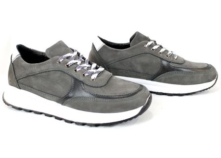 мъжки обувки сив набук спортен стил