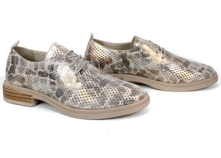 дамски летни обувки кожа перфорация кроко визон