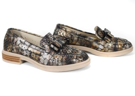 дамски обувки естествена кожа перфорация кроко