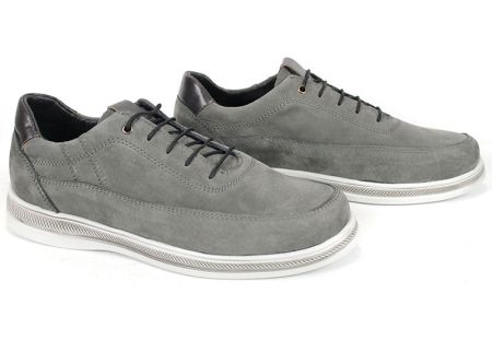 мъжки обувки от естествен набук в сиво
