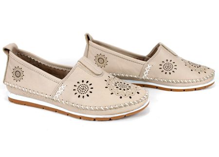 дамски летни обувки естествена кожа бежово