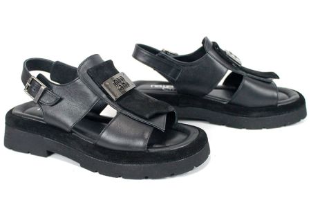 дамски сандали черни масивно ходило