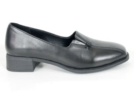 Elena Marini women's black genuine leather low-heel shoes