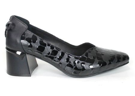 Valentina Rossetti – Women's Formal Genuine Leather Shoes with Black Patent Leopard Print