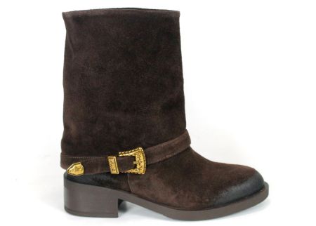 Camilla Roversi women's boots in dark brown genuine suede