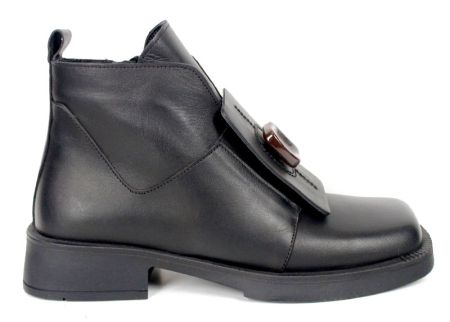 Isabella Montieri women's black genuine leather statement ankle boots