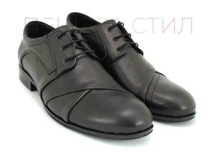 Мъжки официални обувки от естествена кожа в черно Y 7690 CH