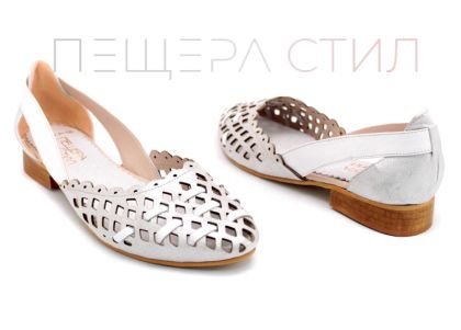 Дамски летни обувки от естествена кожа в сиво 112 SV