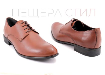 Мъжки официални обувки в светло кафяво 1656 K
