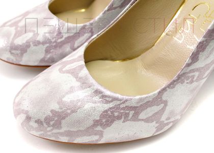 Дамски официални обувки изработени от естествена кожа в лилави цветове - 78 LI
