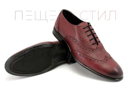 Мъжки официални обувки в бордо 554 BR