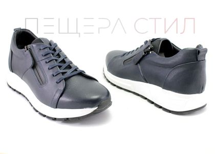 Мъжки обувки от естествена кожа в тъмно синьо 806 SN