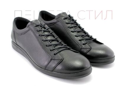 Мъжки обувки от естествена кожа в черно MET 014 CH