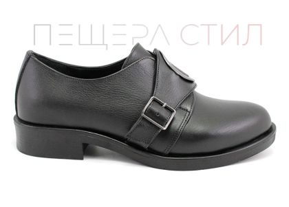 Дамски ежедневни обувки изработени от естествена кожа в черно - 0234 CH