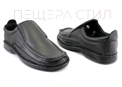 Mocasini negri pentru bărbați din piele naturală, model 06.