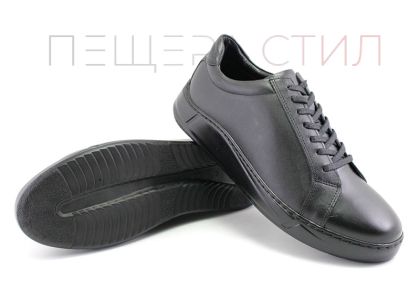 Мъжки ежедневни обувки с връзки в черно - Модел Лазаро.