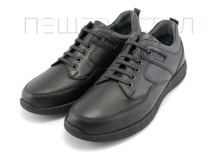 Мъжки ежедневни обувки с връзки в черно - Модел Маркос.