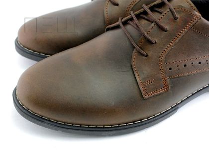 Мъжки, ежедневни обувки от естествена кожа в кафяво