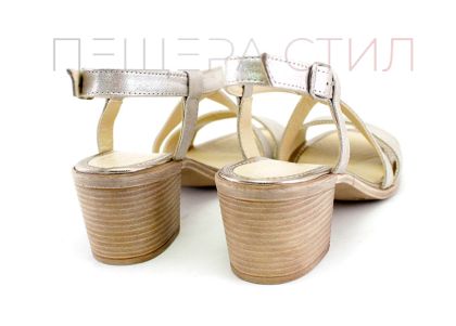 Дамски сандали от естествена кожа в сребристо - Модел Мери