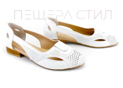 Pantofi de vară pentru femei, de culoare albă - Model Siena