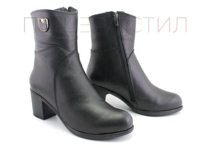 Botine de dama din piele naturala neagra - model Pagane-M