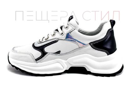 Дамски спортни обувки в бяло и синьо -  Модел Бианка