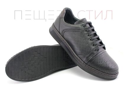 Мъжки ежедневни обувки с връзки в черно - Модел Самуел