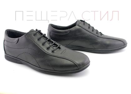 Мъжки ежедневни обувки с връзки в черно - Модел Бруно