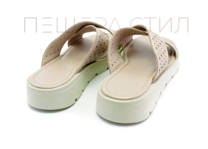 Дамски чехли от естествена кожа в сив цвят - Модел Вени