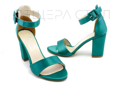 Дамски официални сандали в цвят петролено зелен - Модел Веда