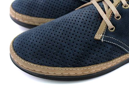 Мъжки летни обувки с перфорация в тъмно син цвят - Модел Филип.