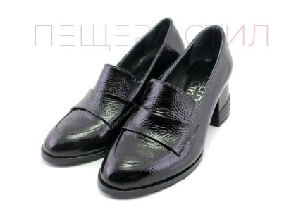Дамски официални обувки в черен лак, модел Клер