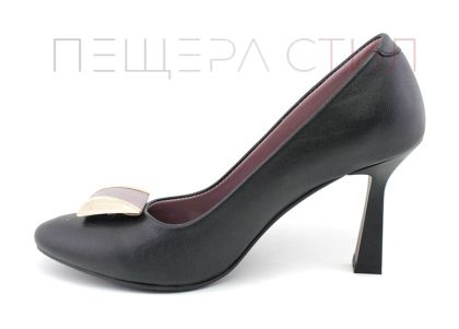 Дамски официални обувки в черно и лилаво, модел Александра