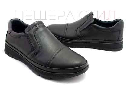 Мъжки, ежедневни обувки без връзки в черно - Модел Елисей